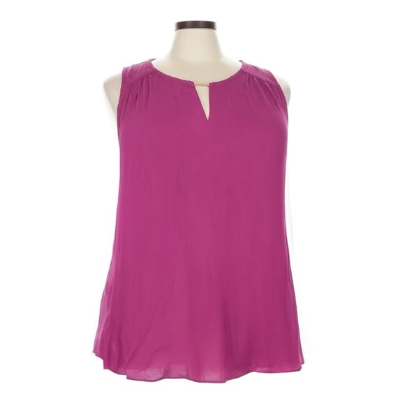 Torrid Plus Size 3X Boysenberry Rayon Crepe Keyhole Sleeveless Blouse NWT - Picture 1 of 9
